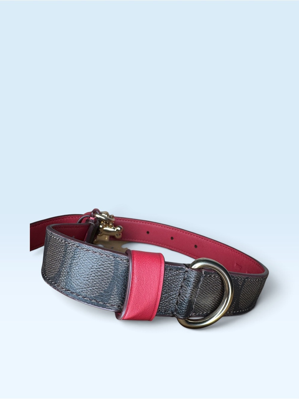 Coach Red Brown Leather Dog Collar - Picture 3 of 10